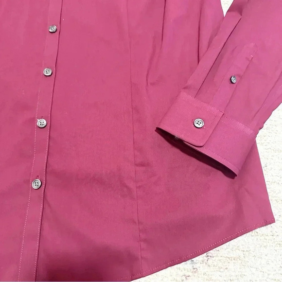 NWT Eddie Bauer maroon wrinkle resistant button down size XL - Picture 10 of 11